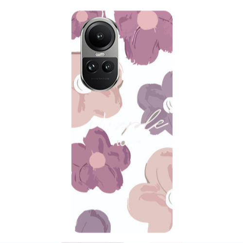 Oppo Reno10 5G Flowers 2 Transparent Silicone TPU Θήκη