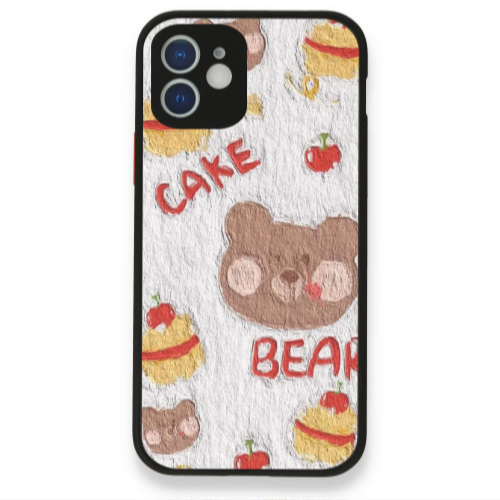 Apple iPhone 12 Cake Bear Black Glossy Θήκη