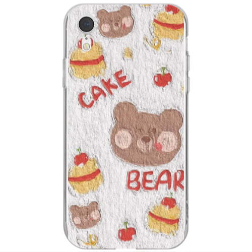 Apple iPhone Xr Cake Bear Transparent Silicone TPU Θήκη