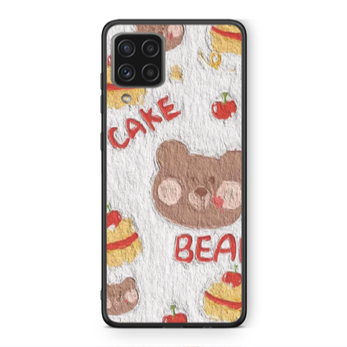 Samsung A22 4G Cake Bear Black Glossy Θήκη