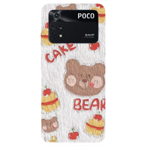 Xiaomi Poco M4 Pro 4G Cake Bear Transparent Silicone TPU Θήκη