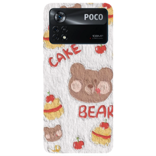 Xiaomi Poco X4 Pro Cake Bear Transparent Silicone TPU Θήκη