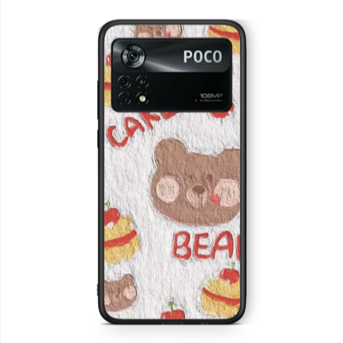 Xiaomi Poco X4 Pro Cake Bear Black Glossy Θήκη