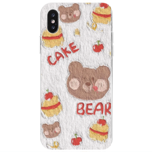 Apple iPhone Xs Max Cake Bear Transparent Silicone TPU Θήκη