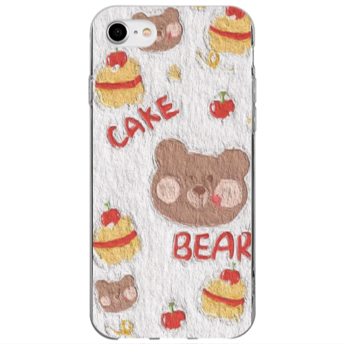 Apple iPhone 7 Cake Bear Transparent Silicone TPU Θήκη