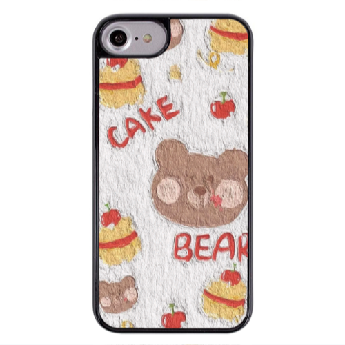 Apple iPhone 7 Cake Bear Black Glossy Θήκη