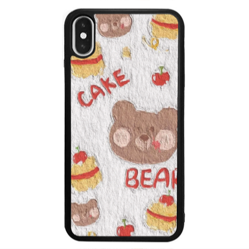 Apple iPhone Xs Cake Bear Black Glossy Θήκη