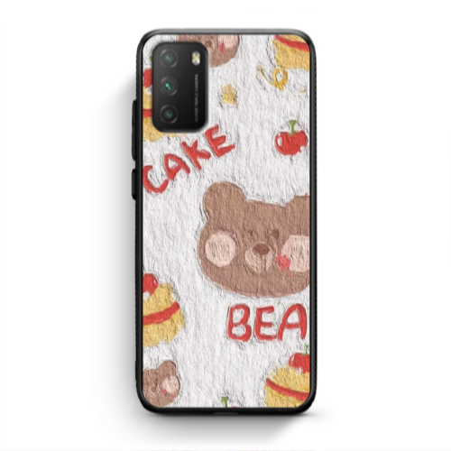 Xiaomi Poco M3 Cake Bear Black Glossy Θήκη