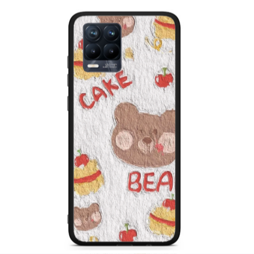 Realme 8  Cake Bear Black Glossy Θήκη