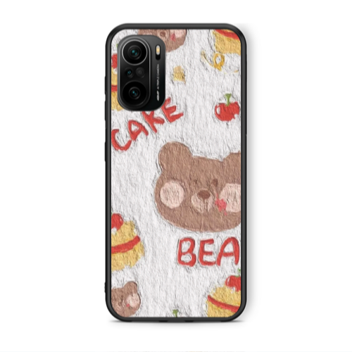 Xiaomi Poco F3 Cake Bear Black Glossy Θήκη