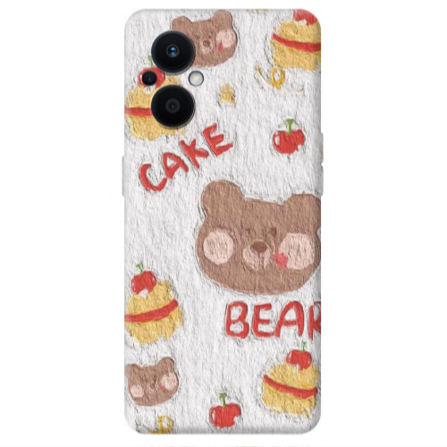 Oppo Reno 7 Lite Cake Bear Transparent Silicone TPU Θήκη