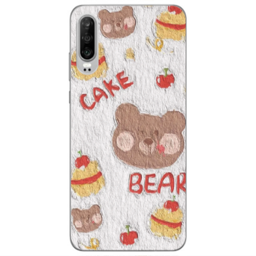 Huawei P30 Cake Bear Transparent Silicone TPU Θήκη