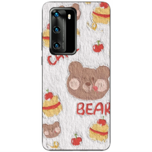 Huawei P40 Cake Bear Transparent Silicone TPU Θήκη
