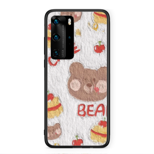 Huawei P40 Pro Cake Bear Black Glossy Θήκη