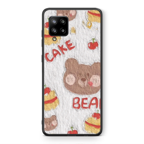 Samsung A42 5G Cake Bear Black Glossy Θήκη