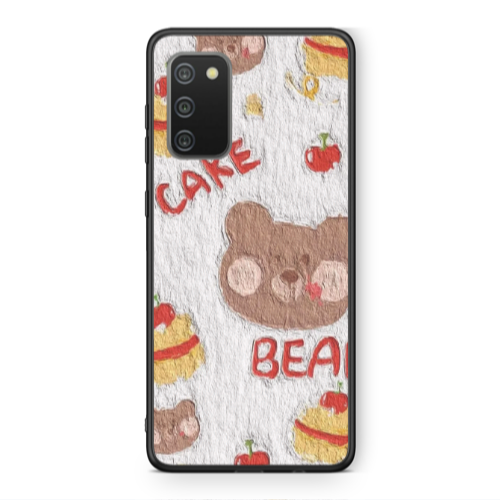 Samsung A02s Cake Bear Black Glossy Θήκη