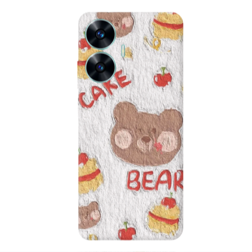 Realme C55 Cake Bear Transparent Silicone TPU Θήκη