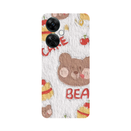 Oneplus Nord CE 3 Lite 5G Cake Bear Transparent Silicone TPU Θήκη