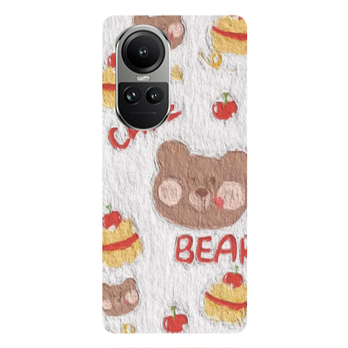 Oppo Reno10 5G Cake Bear Transparent Silicone TPU Θήκη