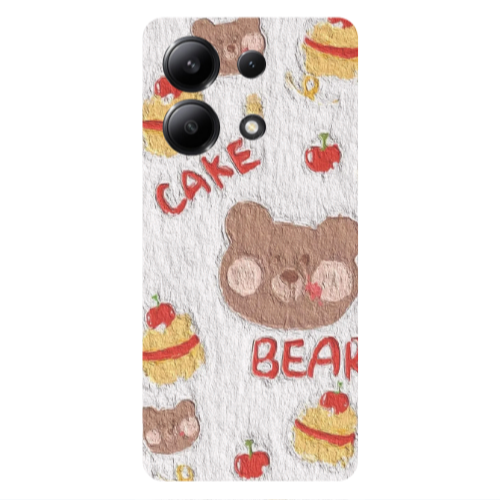 Xiaomi Redmi Note 13 4G Cake Bear Transparent Silicone TPU Θήκη