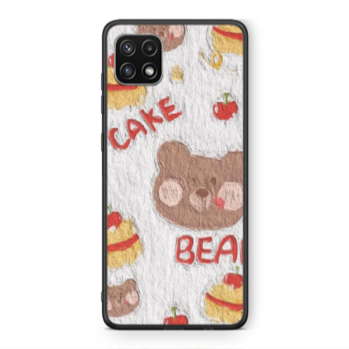Samsung A22 5G Cake Bear Black Glossy Θήκη