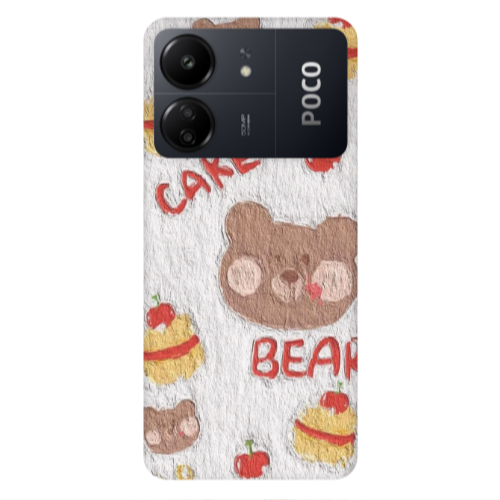 Xiaomi Poco C65 Cake Bear Transparent Silicone TPU Θήκη
