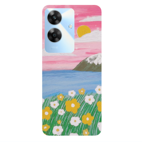 Realme Note 60 Sun and Flowers Transparent Silicone TPU Θήκη