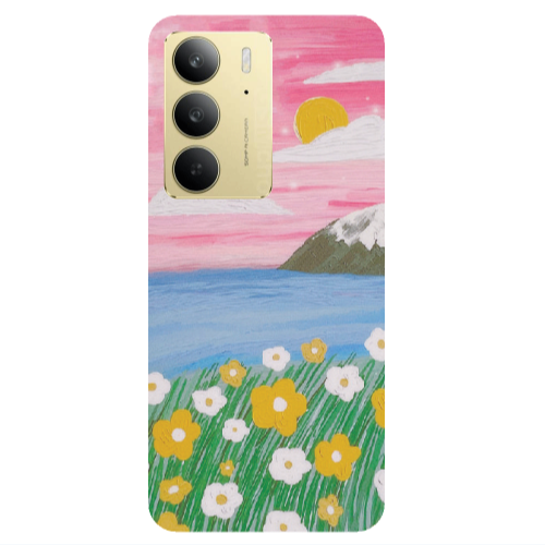 Realme C 75 Sun and Flowers Transparent Silicone TPU Θήκη