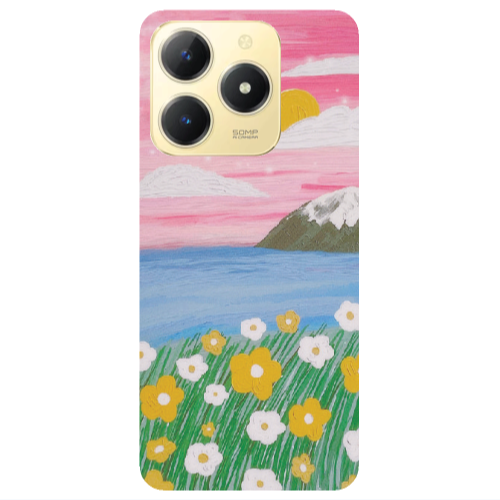 Realme C61 Sun and Flowers Transparent Silicone TPU Θήκη