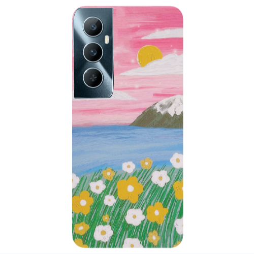Realme C65 Sun and Flowers Transparent Silicone TPU Θήκη