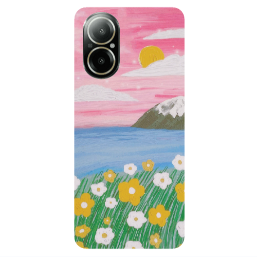 Realme C67 Sun and Flowers Transparent Silicone TPU Θήκη
