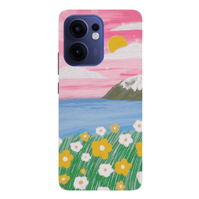 Oppo Reno 13 F Sun and Flowers Transparent Silicone TPU Θήκη