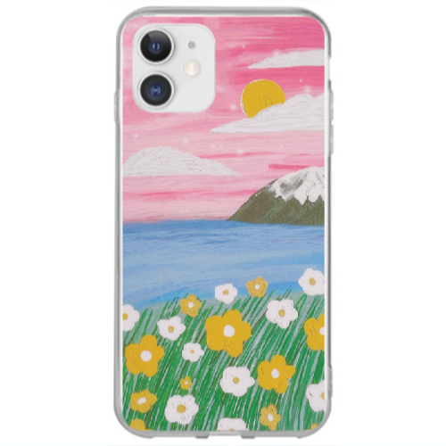 Apple iPhone 12 Sun and Flowers Transparent Silicone TPU Θήκη