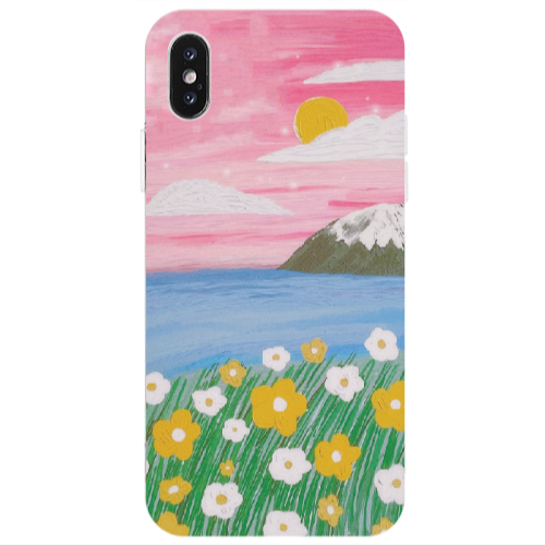 Apple iPhone X Sun and Flowers Transparent Silicone TPU Θήκη
