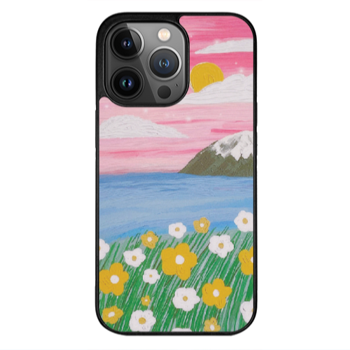 Apple iPhone 13 Pro Max Sun and Flowers Black Glossy Θήκη