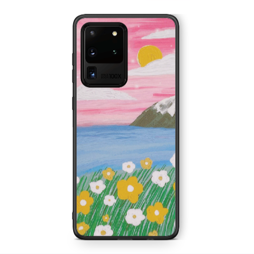 Samsung S20 Ultra Sun and Flowers Black Glossy Θήκη
