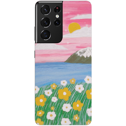 Samsung S21 Ultra Sun and Flowers Transparent Silicone TPU Θήκη