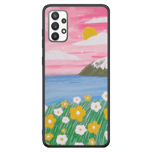 Samsung A13 4G Sun and Flowers Black Glossy Θήκη