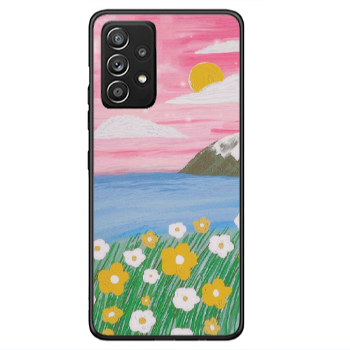 Samsung A53 Sun and Flowers Black Glossy Θήκη