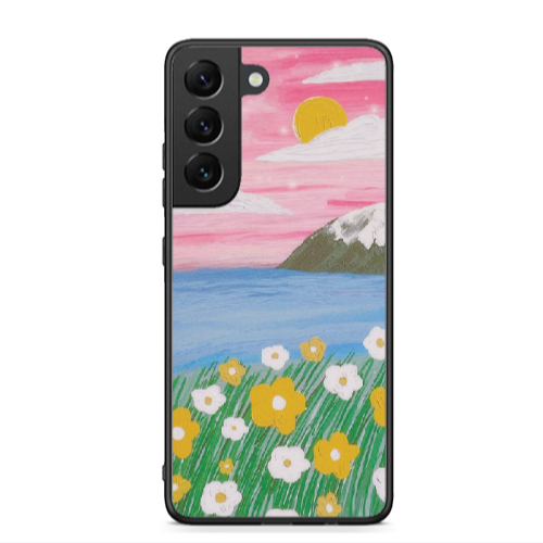 Samsung S22 Plus Sun and Flowers Black Glossy Θήκη