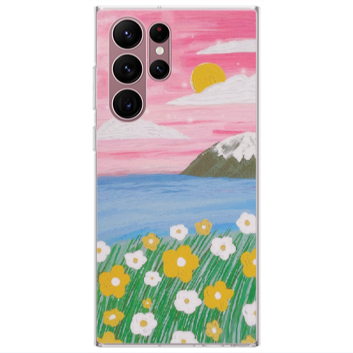 Samsung S22 Ultra Sun and Flowers Transparent Silicone TPU Θήκη