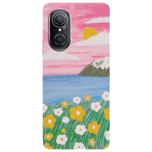 Huawei Nova 9 SE Sun and Flowers Transparent Silicone TPU Θήκη