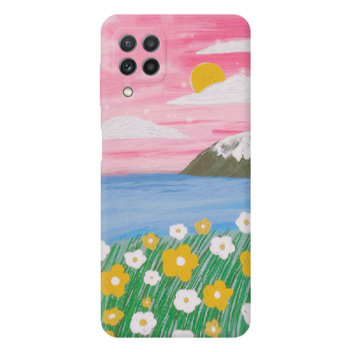 Samsung A22 4G Sun and Flowers Transparent Silicone TPU Θήκη