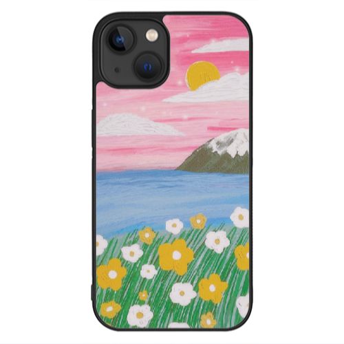 Apple iPhone 13 Mini Sun and Flowers Black Glossy Θήκη