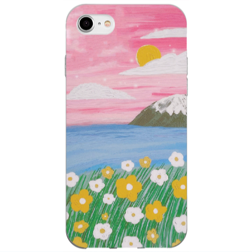 Apple iPhone SE 2020 Sun and Flowers Transparent Silicone TPU Θήκη