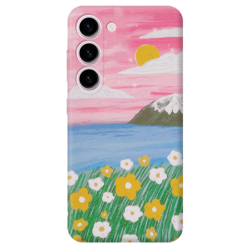 Samsung S23 Sun and Flowers Transparent Silicone TPU Θήκη