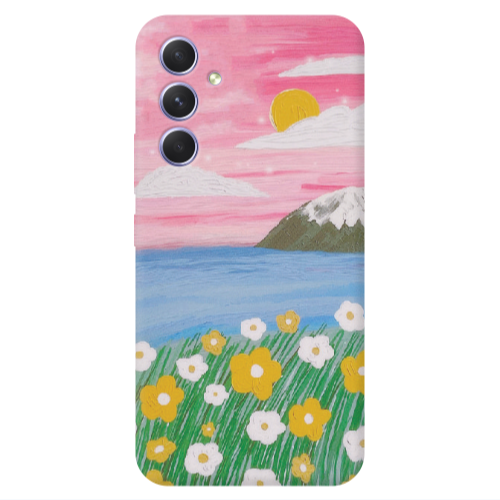 Samsung A54 Sun and Flowers Transparent Silicone TPU Θήκη