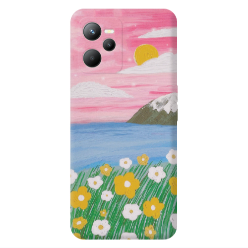 Realme C35 Sun and Flowers Transparent Silicone TPU Θήκη