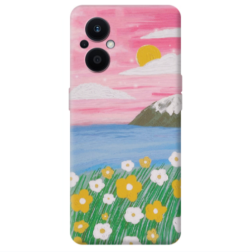 Oppo Reno 7 Lite Sun and Flowers Transparent Silicone TPU Θήκη