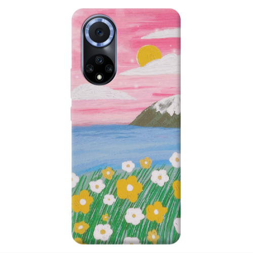Huawei Nova 9 Sun and Flowers Transparent Silicone TPU Θήκη